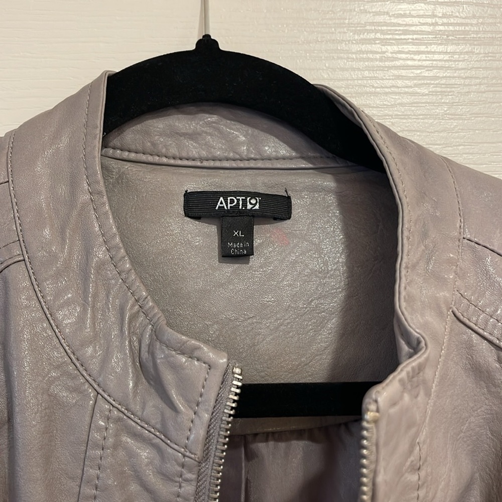 Apt 9 Moto Jacket Grey Size X-Large - image 2